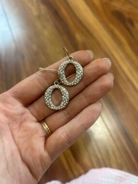 Crystal Pavé Open Circle Drop Earrings